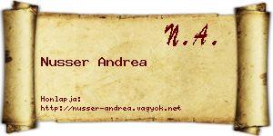 Nusser Andrea névjegykártya